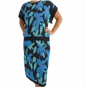 Origanically Grown Vintage Blue Floral Outfit 2 Piece Set Size Small